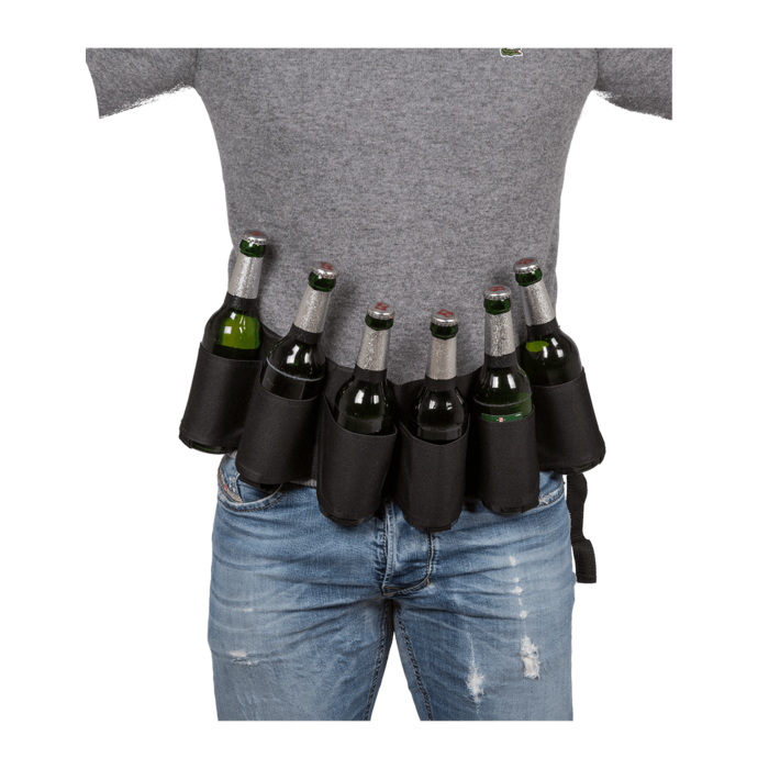 Čierny pivný opasok s kovovým otváračom