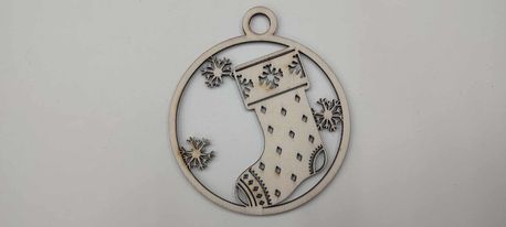 Drevená vianočná ozdoba 8 cm